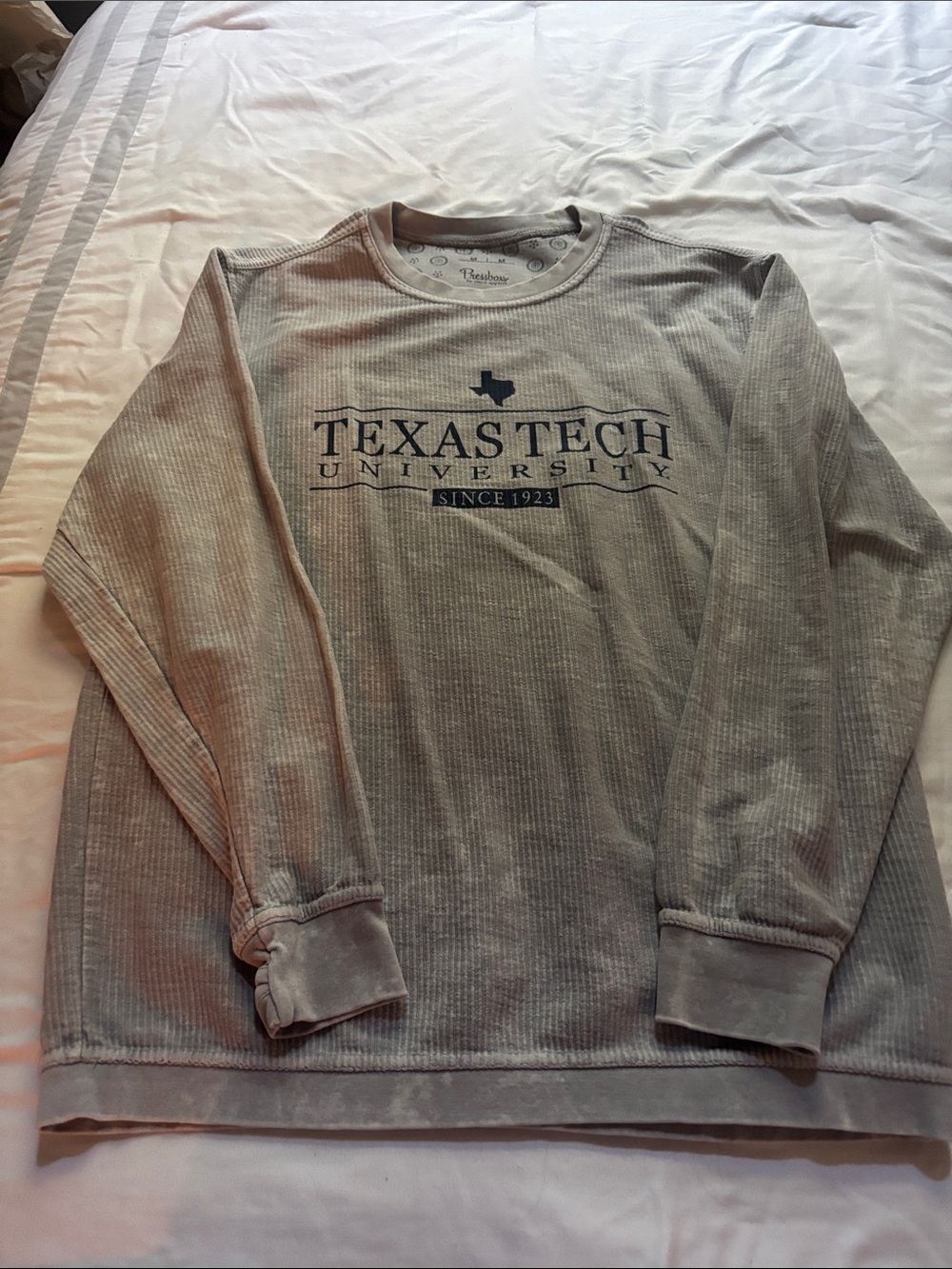 Pressbox Texas Tech University Long Sleeve Crewneck - Taupe